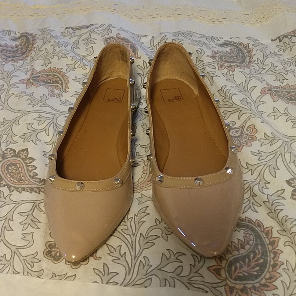 Rhinestone light pink flats
